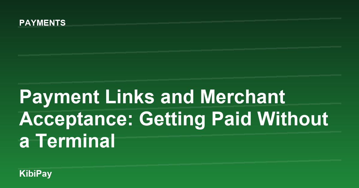 Payment Links and Merchant Acceptance: Getting Paid Without a Terminal