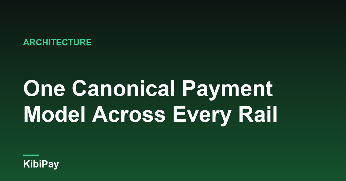 One Canonical Payment Model Across Every Rail