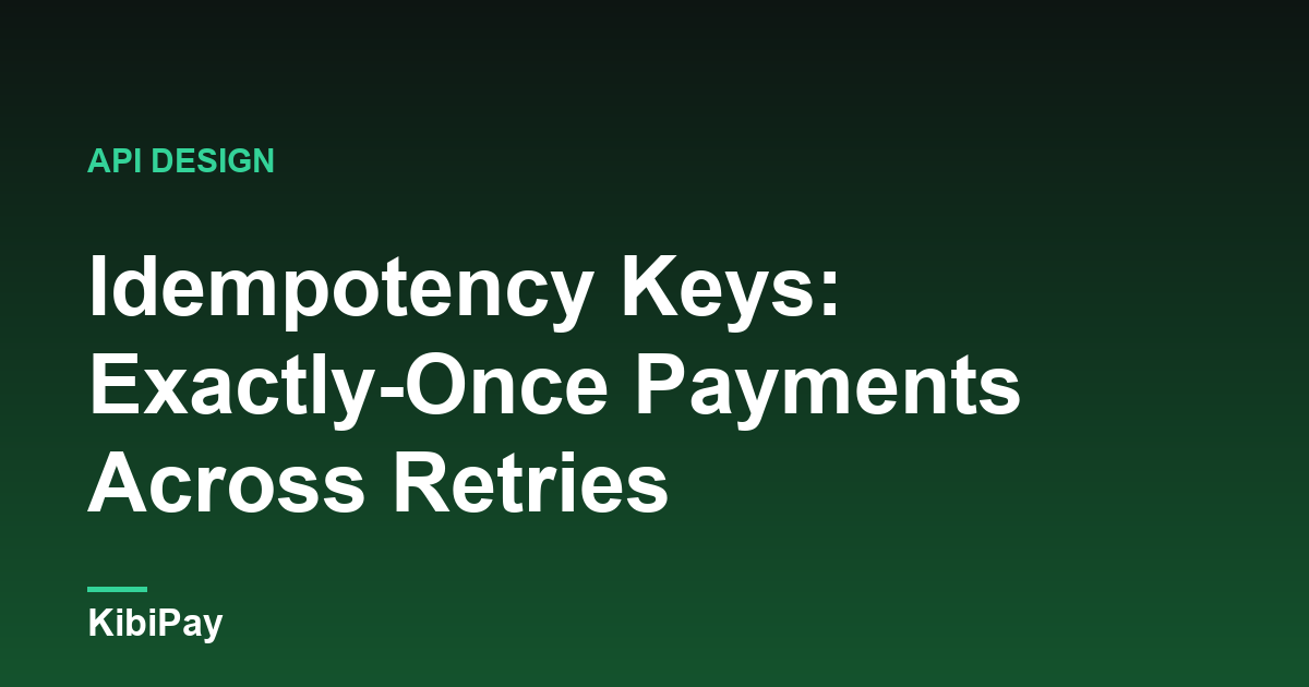 Idempotency Keys: Exactly-Once Payments Across Retries