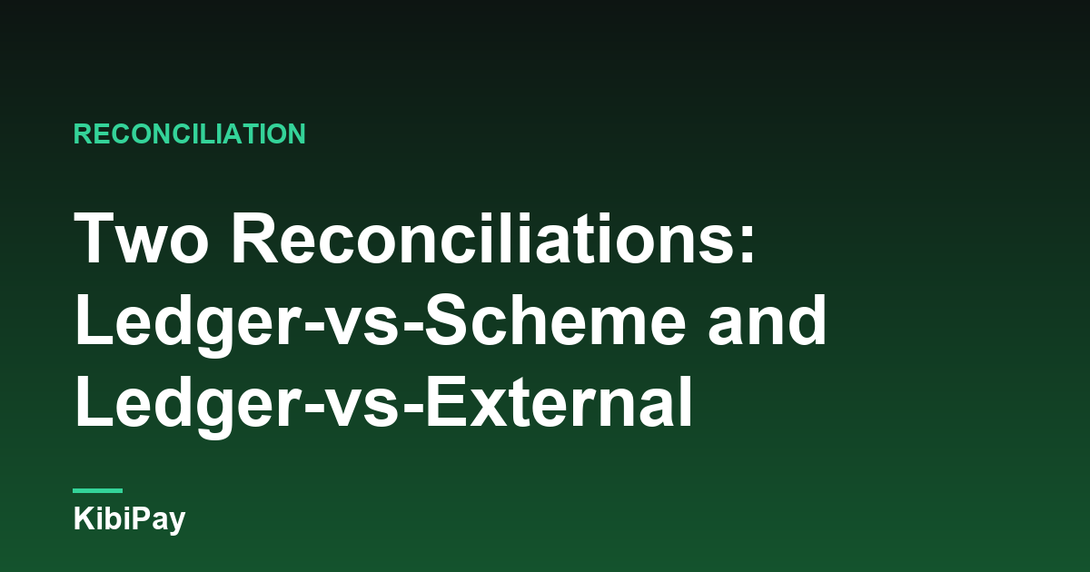 Two Reconciliations: Ledger-vs-Scheme and Ledger-vs-External